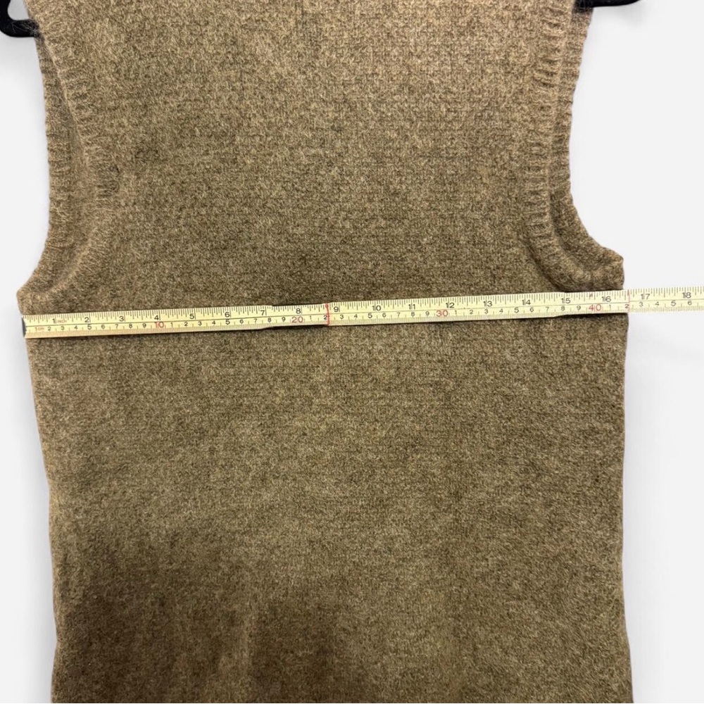 Ralph Lauren Brown Lambswool Sweater Vest Cardigan Large Dark Academia Old Money - Picture 3 of 8